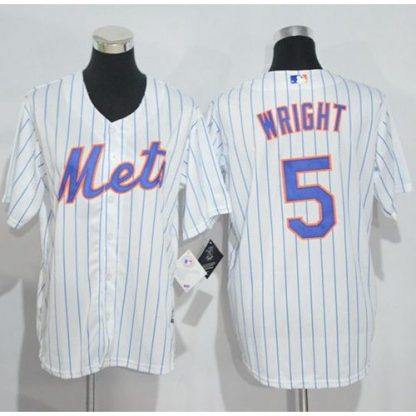 New York Mets #5 David Wright White(Blue Strip) Home Cool Base Stitched Youth MLB Jersey