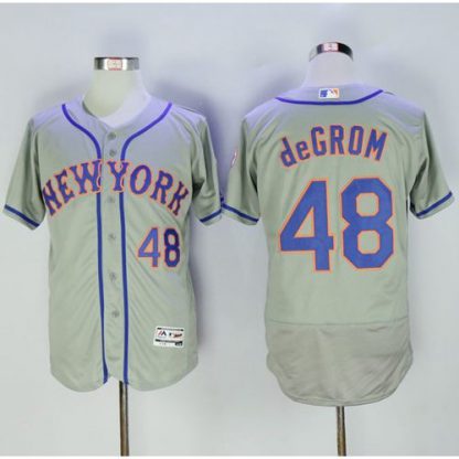 New York Mets #48 Jacob DeGrom Grey Flexbase Authentic Collection Stitched MLB Jersey