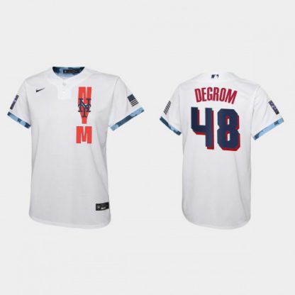 New York New York Mets #48 Jacob deGrom Youth 2021 Mlb All Star Game White Jersey