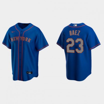 New York New York Mets #23 Javier Baez Men's Nike Royal MLB Jersey