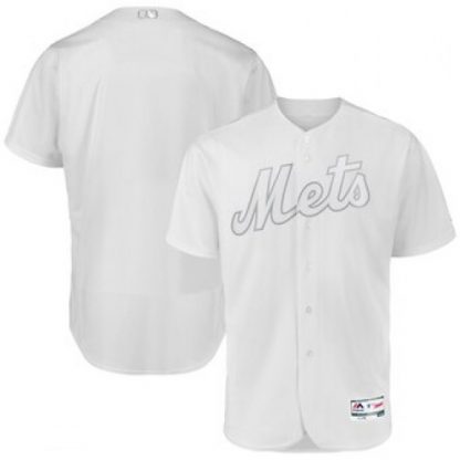 New York New York Mets Blank Majestic 2019 Players' Weekend Flex Base Authentic Team Jersey White