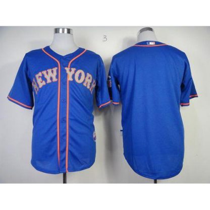 New York Mets Blank Blue Alternate Road Cool Base Stitched MLB Jersey