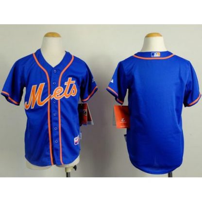 New York Mets Blank Blue Alternate Home Cool Base Stitched Youth MLB Jersey