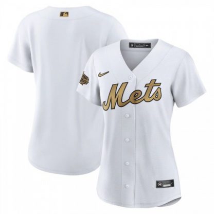New York New York Mets Blank Women's Nike White 2022 MLB All-Star Game Replica Jersey