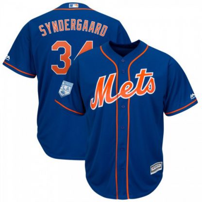 New York Mets #34 Noah Syndergaard Blue 2019 Spring Training Cool Base Stitched MLB Jersey