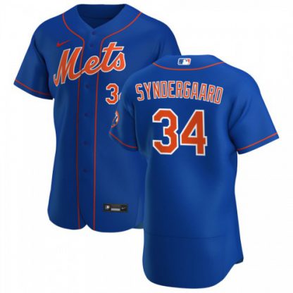 New York New York Mets #34 Noah Syndergaard Men's Nike Royal Alternate 2020 Authentic Player MLB Jersey