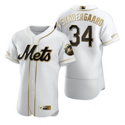 New York New York Mets #34 Noah Syndergaard White Nike Men's Authentic Golden Edition MLB Jersey