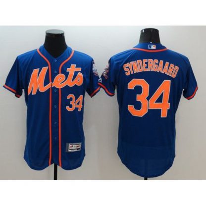 New York Mets #34 Noah Syndergaard Blue Flexbase Authentic Collection Stitched MLB Jersey