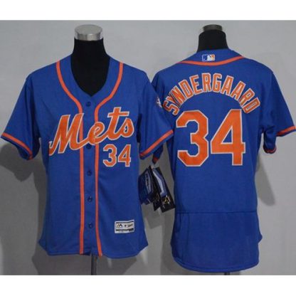 New York Mets #34 Noah Syndergaard Blue Flexbase Authentic Women's Stitched MLB Jersey