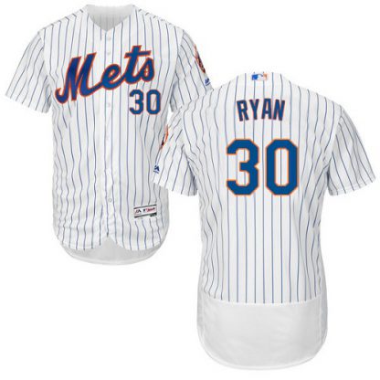 New York Mets #30 Nolan Ryan White(Blue Strip) Flexbase Authentic Collection Stitched MLB Jersey