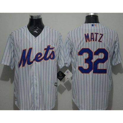 New York Mets #32 Steven Matz White(Blue Strip) New Cool Base Stitched MLB Jersey
