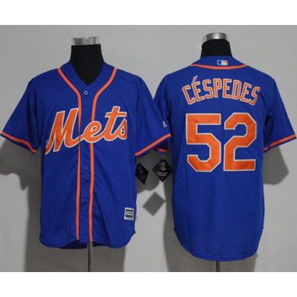 New York Mets #52 Yoenis Cespedes Blue New Cool Base Alternate Home Stitched MLB Jersey