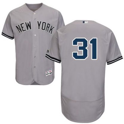 New York Yankees #31 Aaron Hicks Grey Flexbase Authentic Collection Stitched MLB Jersey