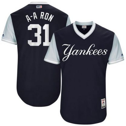 New York Yankees #31 Aaron Hicks Navy "A-A Ron" Players Weekend Authentic Stitched MLB Jersey