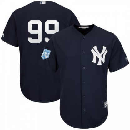 New York Yankees #99 Aaron Judge Navy Blue 2019 Spring Training Cool Base Stitched MLB Jersey