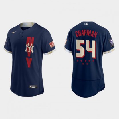 New York New York Yankees #54 Aroldis Chapman 2021 Mlb All Star Game Authentic Navy Jersey