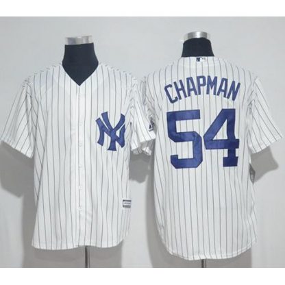 New York Yankees #54 Aroldis Chapman White Strip New Cool Base Stitched MLB Jersey