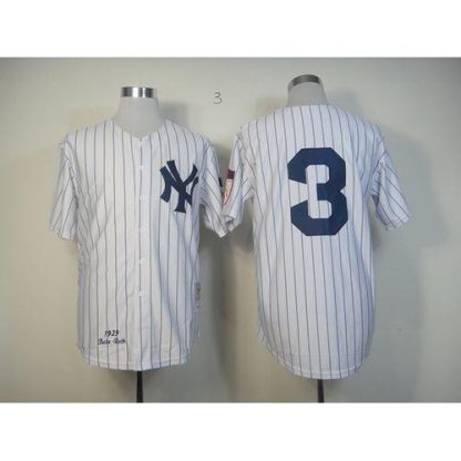 Mitchell And Ness 1929 New York Yankees #3 Babe Ruth White Throwback Stitched MLB Jersey