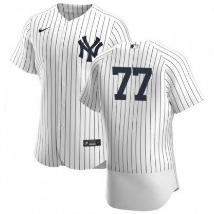 New York New York Yankees #77 Clint Frazier Men's Nike White Navy Home 2020 Authentic Player MLB Jersey