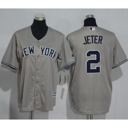 New York Yankees #2 Derek Jeter Grey Name Back Stitched Youth MLB Jersey