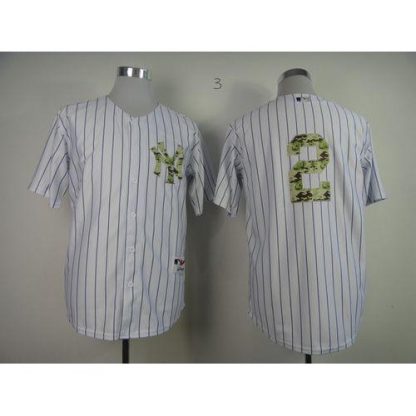 New York Yankees #2 Derek Jeter White USMC Cool Base Stitched MLB Jersey