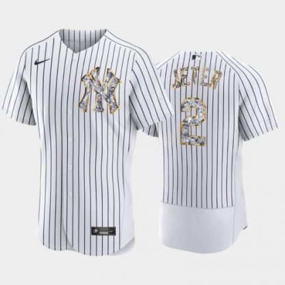 New York New York Yankees #2 Derek Jeter Men's Nike Diamond Edition MLB Jersey - Navy