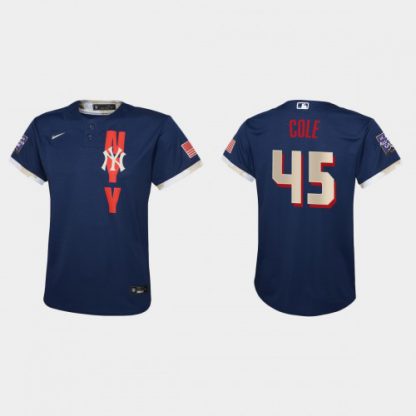 New York New York Yankees #45 Gerrit Cole Youth 2021 Mlb All Star Game Navy Jersey