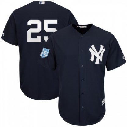 New York Yankees #25 Gleyber Torres Navy Blue 2019 Spring Training Cool Base Stitched MLB Jersey