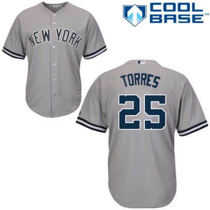 New York Yankees #25 Gleyber Torres Grey New Cool Base Stitched MLB Jersey