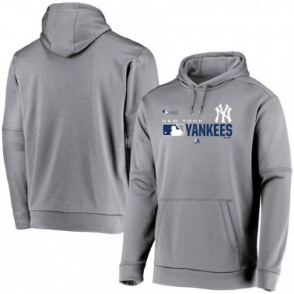 New York New York Yankees Majestic Authentic Collection Team Distinction Pullover Hoodie Platinum