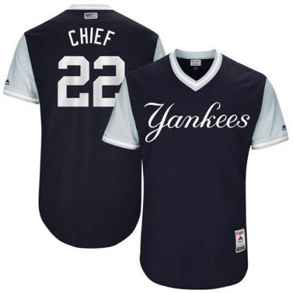 New York Yankees #22 Jacoby Ellsbury Navy "Chief" Players Weekend Authentic Stitched MLB Jersey