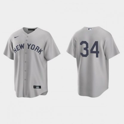 New York New York Yankees #34 Justin Wilson Men's Nike Gray 2021 Field of Dreams Game MLB Jersey