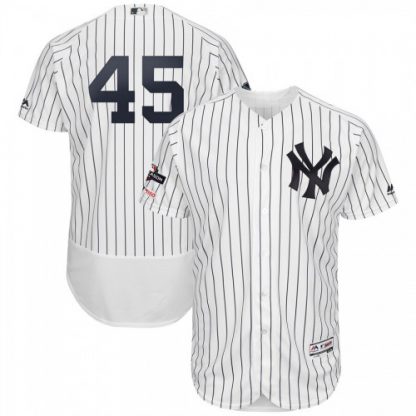 New York New York Yankees #45 Luke Voit Majestic 2019 Postseason Authentic Flex Base Player Jersey White Navy