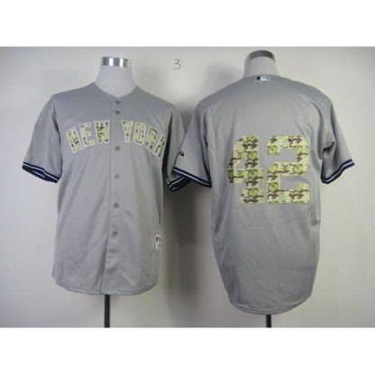 New York Yankees #42 Mariano Rivera Grey USMC Cool Base Stitched MLB Jersey