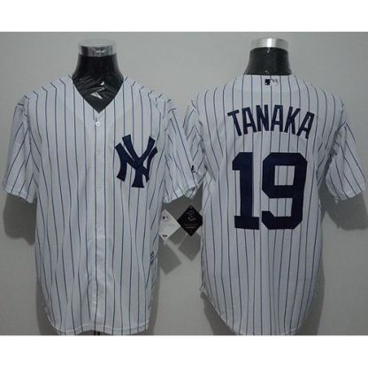 New York Yankees #19 Masahiro Tanaka White Strip New Cool Base Stitched MLB Jersey