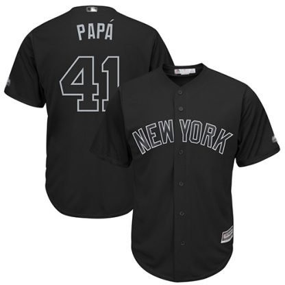 New York Yankees #41 Miguel Andujar Black "PAPA" Players Weekend Cool Base Stitched MLB Jersey