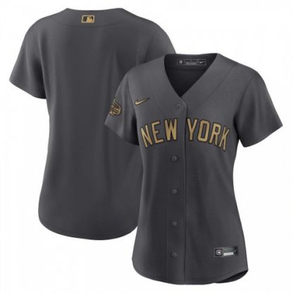New York New York Yankees Blank Women's Nike Charcoal 2022 MLB All-Star Game Replica Jersey