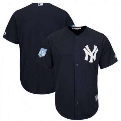 New York Yankees Blank Navy Blue 2019 Spring Training Cool Base Stitched MLB Jersey