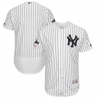New York New York Yankees Majestic 2019 Postseason Authentic Flex Base Player Jersey White Navy