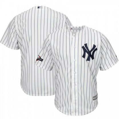 New York New York Yankees Majestic 2019 Postseason Official Cool Base Player Jersey White Navy