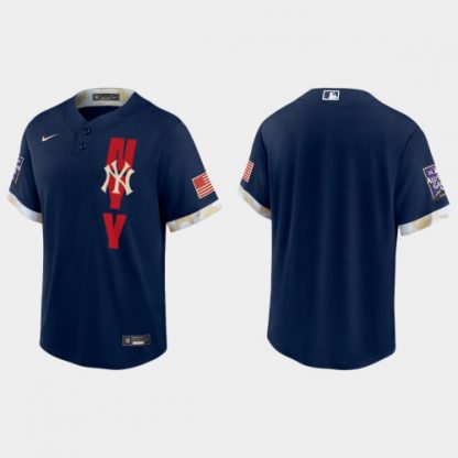 New York New York Yankees 2021 Mlb All Star Game Fan's Version Navy Jersey