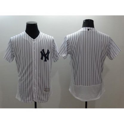 New York Yankees Blank White Strip Flexbase Authentic Collection Stitched MLB Jersey