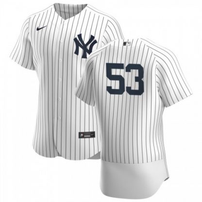 New York New York Yankees #53 Zack Britton Men's Nike White Navy Home 2020 Authentic Player MLB Jersey