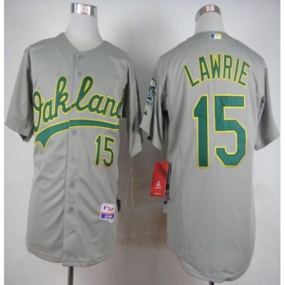 Oakland Athletics #15 Brett Lawrie Grey Cool Base Stitched MLB Jersey