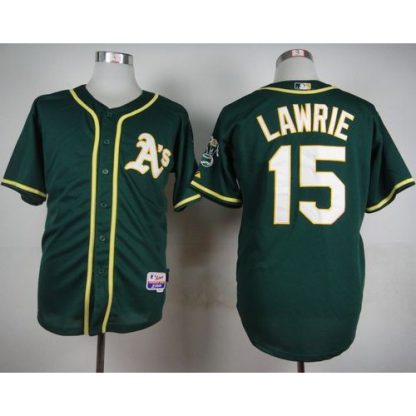 Oakland Athletics #15 Brett Lawrie Green Cool Base Stitched MLB Jersey