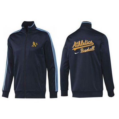 MLB Oakland Oakland Athletics Zip Jacket Dark Blue_2