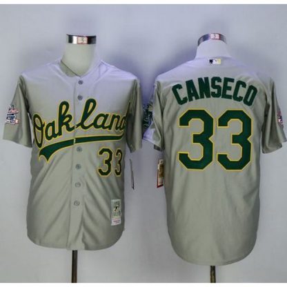 Mitchell And Ness Oakland Athletics #33 Jose Canseco Grey Throwback Stitched MLB Jersey