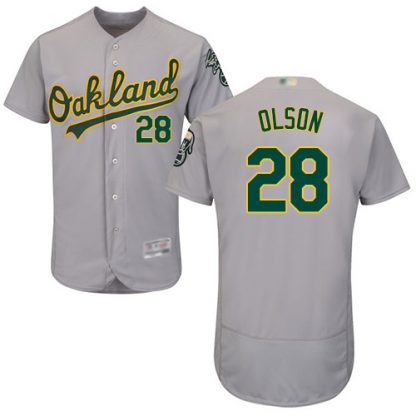 Oakland Athletics #28 Matt Olson Grey Flexbase Authentic Collection Stitched MLB Jersey