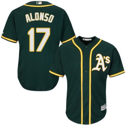 Oakland Athletics #17 Yonder Alonso Green Cool Base Stitched Youth MLB Jersey
