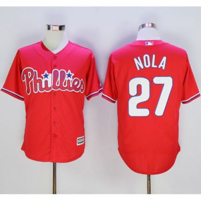 Philadelphia Phillies #27 Aaron Nola Red New Cool Base Stitched MLB Jersey
